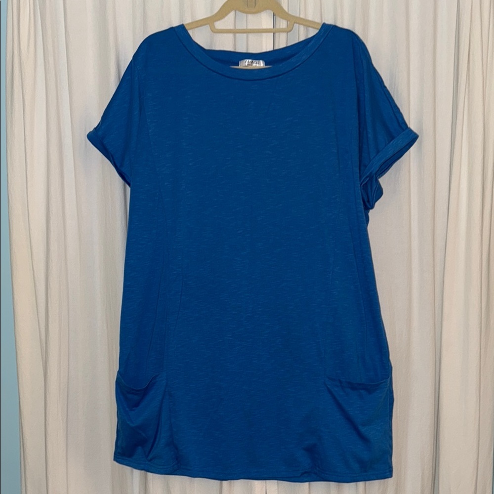 Women's Casual Loose Shirt Dress Swimsuit Cover Up with Pockets